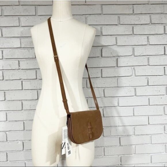Zara Women’s Split Leather Crossbody Bag - Picture 2 of 9